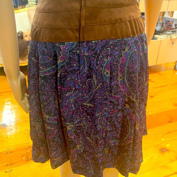 Gorgeous Japanese designer paisley purple, and brown skirt w/matching blouse SzM - Picture 3 of 16
